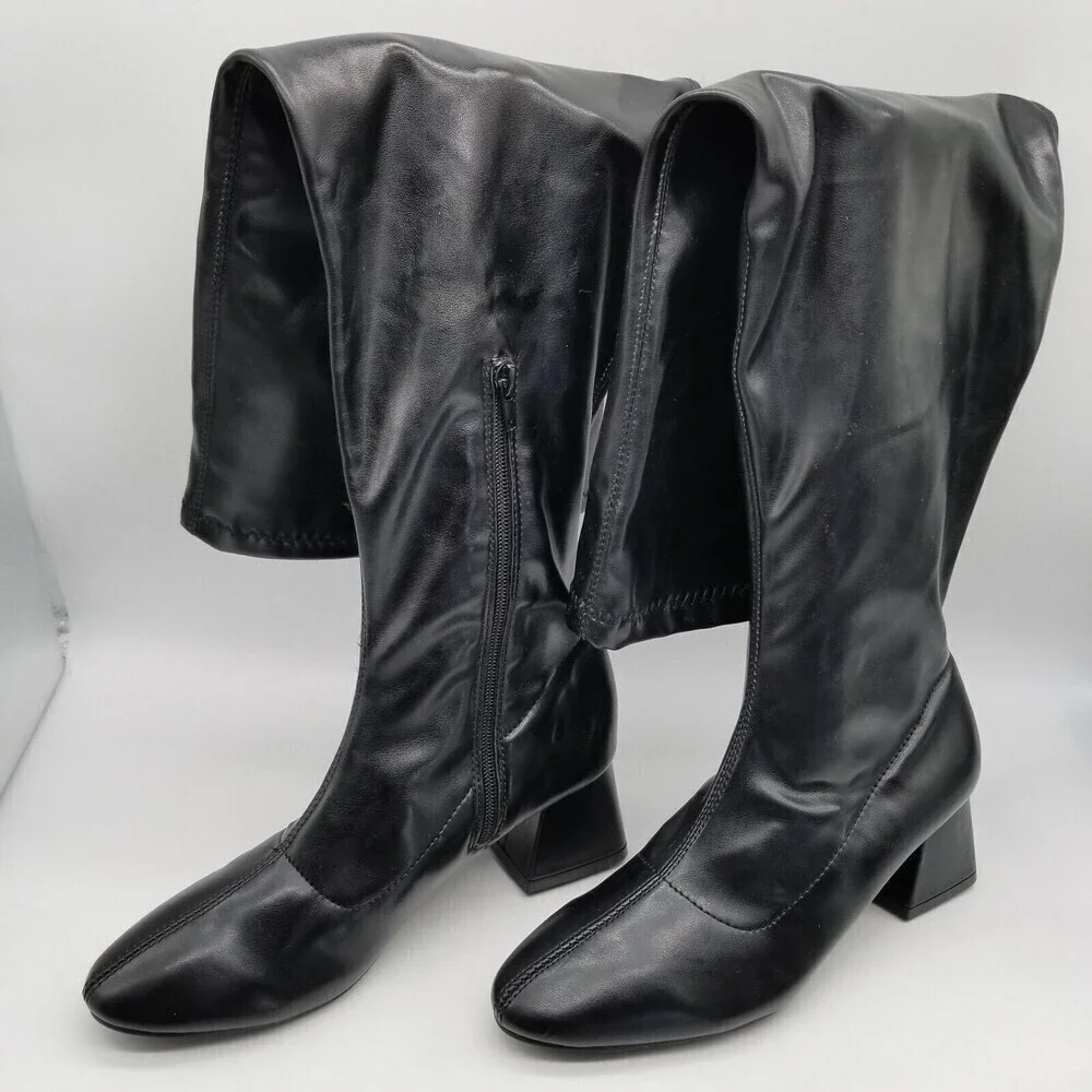 Journee Collection Womens Black Block Heel Melika Over the Knee  Boots  7‎ XWC